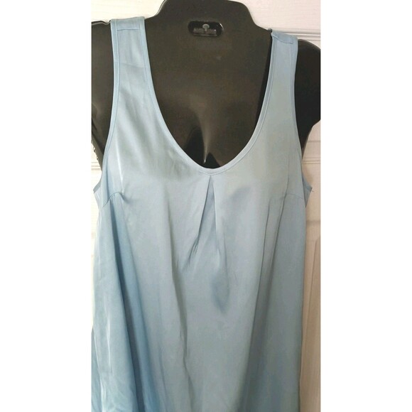 Ekouaer Satin Slip Dress Sz Small Blue Pleated Nightgown Loose Ok Oversized New - Picture 6 of 7